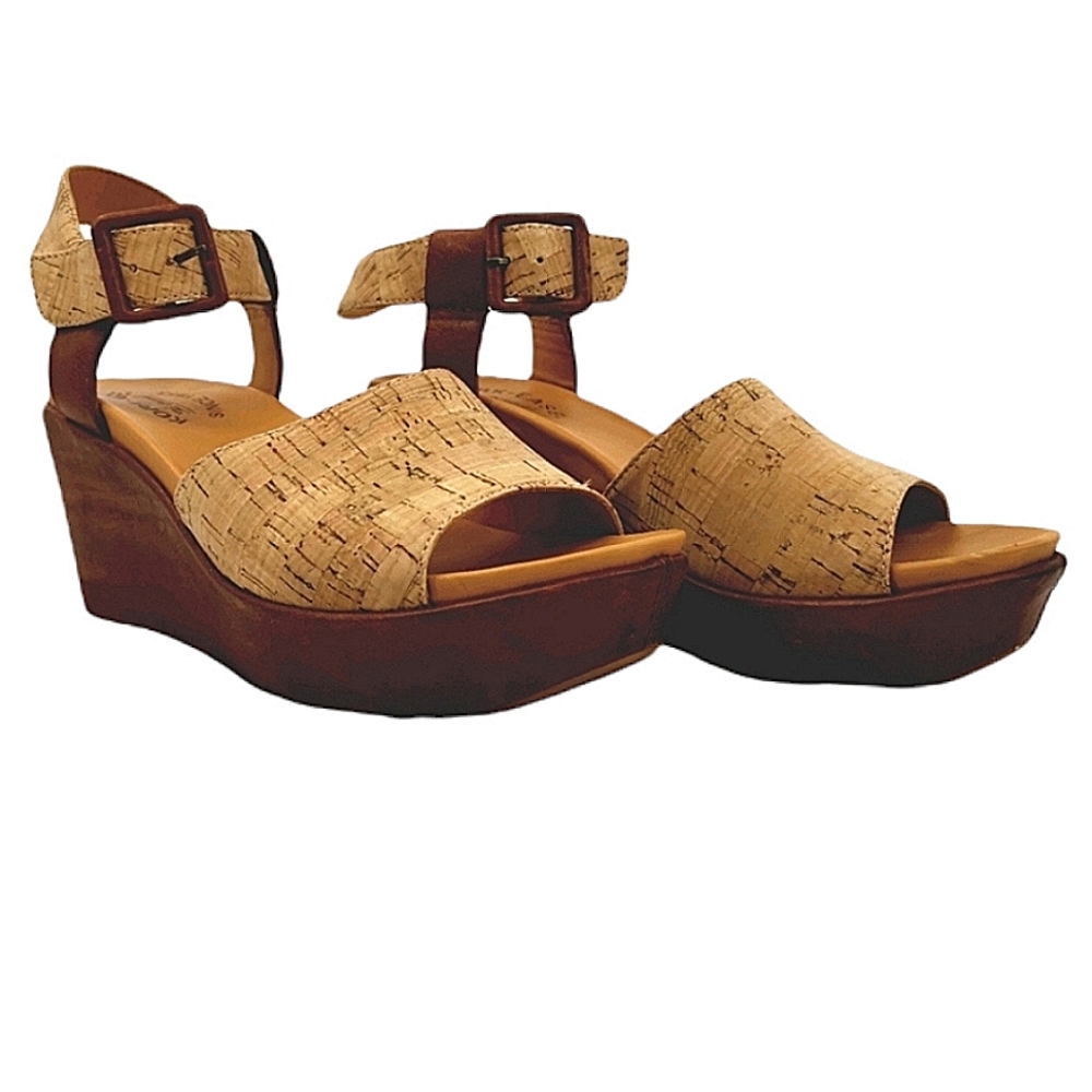 Kork-Ease Women's 7M Cork Leather Wedge Sandals